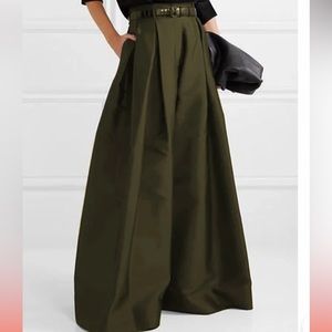 Uoozee High Waisted Army Green Ultra Wide Leg Palazzo Trousers